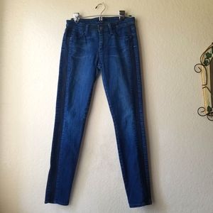 7 For All Mankind Side Stripe Ankle Skinny Jeans Size 28